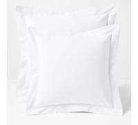 Comfort Beddings Lot de 2 taies d'oreiller continentales 100% Coton égyptien de qualité Lourde 400 Fils/cm² - Blanc (Taille continentale/carrée 65 x 65 cm)