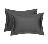 Comfort Beddings Lot de 2 taies d'oreiller Oxford 100% Coton Naturel de qualité supérieure à 800 Fils - Gris (Taille Superking 50 cm x 90 cm)