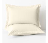 Comfort Beddings Lot de 2 taies d'oreiller Oxford d'excellente qualité 100 % coton égyptien 650 fils, Ivoire (Taille standard 50 x 75 cm)