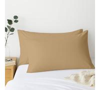 Comfort Beddings Lot de 2 taies d'oreiller taupe de qualité supérieure 100 % coton mélangé super king size avec fermeture à rabat (Super King Size 50 cm x 90 cm)