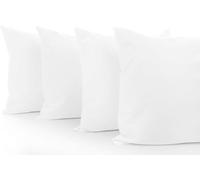 Comfort Beddings Lot de 4 taies d'oreiller 100 % coton égyptien de 850 fils, blanches, fermeture à enveloppe, taies d'oreiller standard (50 cm x 75 cm)