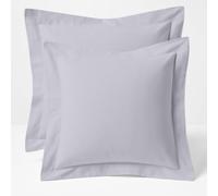 Comfort Beddings Oxford Lot de 2 taies d'oreiller carrées 60 x 60 cm en mélange de coton et polyester de qualité supérieure avec fermeture à rabat Argenté