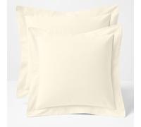 Comfort Beddings Taies d'oreiller continentales 100% Coton égyptien de qualité Lourde à 400 Fils - Lot de 2 - Ivoire (Taille continentale/carrée 65 x 65 cm)