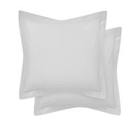 Comfort Beddings Taies d'oreiller continentales décoratives de qualité supérieure à 800 Fils 100% Coton Naturel, Lot de 2 Argent (Taille décorative/carrée 60 x 60 cm)