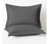 Comfort Beddings Taies d'oreiller Oxford 100% Coton égyptien de qualité Lourde 400 Fils, Lot de 2 - Gris (Taille Standard 50 x 75 cm)