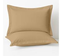 Comfort Beddings Taies d'oreiller Oxford 100% Coton égyptien de qualité Lourde 400 Fils, Lot de 2 - Taupe (Taille Super King 50 x 90 cm)