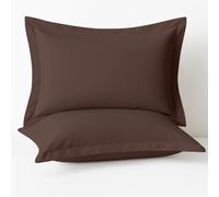 Comfort Beddings Taies d'oreiller Oxford de qualité lourde 600 fils 100% coton égyptien marron chocolat très grande taille paire 55,9 x 78,7 cm