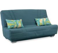 COMFORT BULTEX Banquette clic-clac - 3 places - Tissu bleu + Coussins déco Jungle