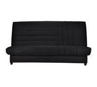 COMFORT BULTEX Banquette clic-clac 3 places -Tissu noir - Made in France - L 192 x P 95 cm - BEIJA