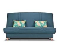 COMFORT BULTEX Banquette clic - Tissu bleu + Coussins déco jungle - 193 x 95 x 101- MONA gris G