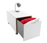 Comfort Coffre de lit Bed Box 16 avec tiroir sur roulettes - Combinaison préférée - Müller Small Living 103x46,8x48 cm - BK16D W