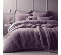Comfort Collections Parure de lit en polaire super douce et chaude avec housse de couette et taies d'oreiller (lilas, 1 place - environ 135 x 200 cm)