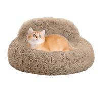 Comfort Dog Bed, Soft Round Bed, 23.62x23.62x7.87 inches Raised Edges and Anti-Slip Base for Cozy Nighttime Sleep, Stormy Weather, Daily Rest in Apartments, Play Areas, Home Or Bedroom Use