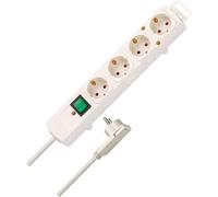 Comfort-Line Plus 4-Way Power Strip (With Flat Plug, Switch, Extra Large Plugs), 250 V, White, 2 M Cable