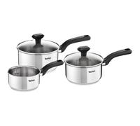 Comfort Max Lot 3 Casseroles 14/16/18cm + 2 Couvercles Inox Induction Base Thermo-Fusion Graduations