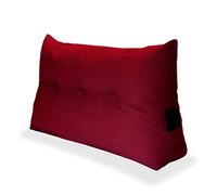 Comfort-Pur Coussin triangulaire, matelassé, multifonctionnel, coussin de canapé, décoratif, coussin de dossier (rouge, 180 cm)