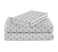 Comfort Spaces Coolmax Parure de lit 4 pièces Douce à évacuation de l'humidité, résistante à la décoloration, Toutes Les Poches Profondes élastiques pour Matelas jusqu'à 40,6 cm - Draps