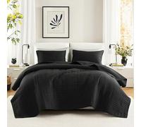 Comfort Spaces Couvre-lit léger pour Toutes Les Saisons, taies Assorties, Microfibre, Noir, très Grand lit/très Grand lit californien (264,2 x 228,6 cm)