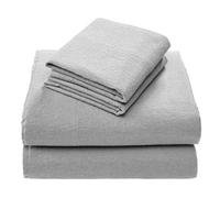 Comfort Spaces Draps Chauds en Flanelle de Coton Respirant à Poches Profondes avec taie d'oreiller pour très Grand lit californien, Gris uni