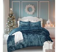 Comfort Spaces Juliette Parure de lit 3 pièces en Velours Luxuriant avec Revers en Microfibre brossée Douce, Confortable pour Toutes Les Saisons, taie d'oreiller Assortie, Bleu Sarcelle pour très