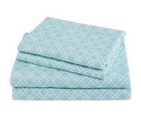 Comfort Spaces Les espaces Confort Ultra Doux et Confortable Imprimé 100% Coton Flanelle de lit Queen Geometric Aqua