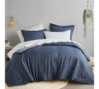 Comfort Spaces Parure de lit 3 pièces (1 Couette en Microfibre et 2 taies d'oreiller) de Style Rustique pour Toutes Les Saisons, Parure de lit légère et Solide, pour très Grand lit/très Grand lit