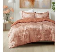 Comfort Spaces Parure de lit 3 pièces de Luxe en Velours pour Grand lit, Revers en Microfibre, Parure de lit en Velours pour Toutes Les Saisons, taie d'oreiller, lit Double/Grand lit, Orange brûlé