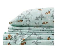 Comfort Spaces Parure de lit 3 pièces en Flanelle de Coton Respirant, Chaud à Poches Profondes avec taie d'oreiller, lit jumeau, Renards écume de mer