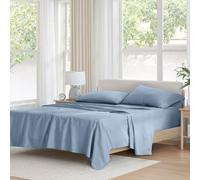 Comfort Spaces Parure de lit 4 pièces 100% Coton Respirant, léger, Doux avec Poche élastique de 35,6 cm pour Matelas jusqu'à 40,6 cm, literie Confortable pour Toutes Les Saisons, taie d'oreiller