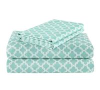 Comfort Spaces Parure de lit 4 pièces pour Grand lit, draps rafraîchissants Anti-humidité pour Les dormeurs Chauds, Poche Profonde élastique pour Matelas jusqu'à 40,6 cm, Bleu Turquoise