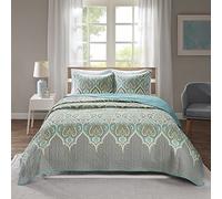 Comfort Spaces Parure de lit - Housse d'été Tendance à Motif Cachemire - Couvre-lit Confortable et léger Toutes Saisons pour l'hiver, taies Assorties, lit Double/Grand lit, Motif Cachemire Mona Bleu