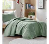 Comfort Spaces Parure de lit légère pour Toutes Les Saisons, Couvre-lit, Housses Assorties, Tissu, écume de mer, Taille Double XL (167,6 x 228,6 cm)