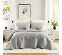 Comfort Spaces Toutes Saisons, léger, Couvre-lit, Couvre-lit, taies Assorties, Tissu, Gris, très Grand lit