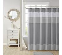 Comfort Spaces Windsor - Rideaux de Douche à Volants en Microfibre à Motif Moderne et élégant pour Salle de Bain, 183 x 183 cm, Gris