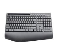 Comfort Zone Ensemble clavier et souris sans fil - Design ergonomique pleine grandeur, coussin de poignet, support pour smartphone, fonctionnement silencieux et technologie avancée 2,4 GHz pour une