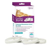 Comfort Zone Lot de 4 Colliers apaisants pour Chat, 120 Jours de Calme, avec phéromones, réduction anxiété, Stress, marquage urinaire, griffures, pour Chats d'intérieur ou d'extérieur, Longue durée