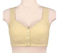 Comfortable & Convenient Front Button Bra, 2023 Front Button Breathable Skin-Friendly Cotton Bra (Beige,42/95)