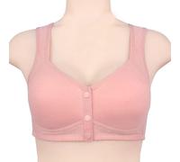 Comfortable & Convenient Front Button Bra, 2023 Front Button Breathable Skin-Friendly Cotton Bra (Pink,42/95)