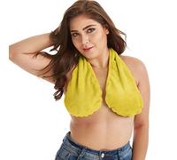 Comfortable Tata Towel Bras for Women, Soft Sport Towel Bra Bath Hanging Neck Tube Top, Absorb Water Sweat-Absorb Towel Bras (28,Moyen)