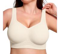 Comfortable Wireless Full Coverage Jelly Smoothing Bra No Underwire Seamless Bra Supportive Everyday Sport T-Shirt Bras (White,Grand)