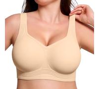 Comfortable Wireless Full Coverage Jelly Smoothing Bra No Underwire Seamless Bra Supportive Everyday Sport T-Shirt Bras (Skin,4TG)