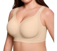Comfortable Wireless Full Coverage Jelly Smoothing Bra No Underwire Seamless Bra Supportive Everyday Sport T-Shirt Bras (Skin2,Grand)