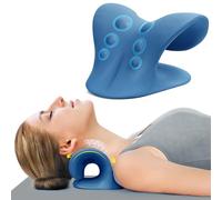 ComfortLife Étireur de cou pour soulager la douleur, détend le cou et les épaules, dispositif de traction cervicale, oreiller pour relaxation musculaire et soulagement de la douleur TMJ (bleu foncé)