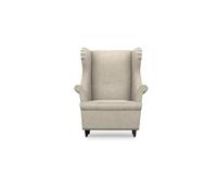 comfortly Housse pour fauteuil Strandmon - Como-Sand | Tissu durable et lavable avec un élégant aspect lin naturel