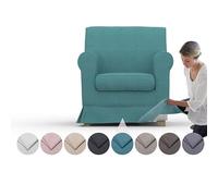 comfortly Lot de 2 housses de rechange pour fauteuil Jennylund, tissu Nano-Tech durable, anti-taches et anti-taches, facile à nettoyer et à remplacer (essence)