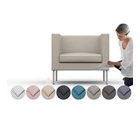 comfortly | Lot de 2 housses de rechange robustes pour fauteuil Klappsta, tissu Nano-Tech durable pour animaux domestiques et anti-taches, facile à nettoyer et à remplacer (mélanges de cachemire)