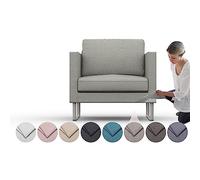 comfortly | Lot de 3 housses de rechange robustes pour fauteuil Mellby, tissu Nano-Tech durable pour animaux de compagnie et anti-taches, facile à nettoyer et à remplacer (mélanges de cachemire)