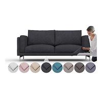 comfortly Nockeby - Lot de 7 housses de rechange robustes pour canapé 2 places, tissu Nano-Tech durable et anti-taches, facile à nettoyer et à remplacer (mélanges de cachemire) (anthracite)