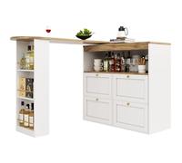 ComfortXL Buffet De Cuisine Blanche Rotative à 360° avec Étagères Ouvertes Et 4 Tiroirs, Conception Modulaire