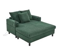 ComfortXL Canapé-lit De Salon avec LED, Ports USB Et Porte-gobelets - Velours Côtelé Doux, Vert